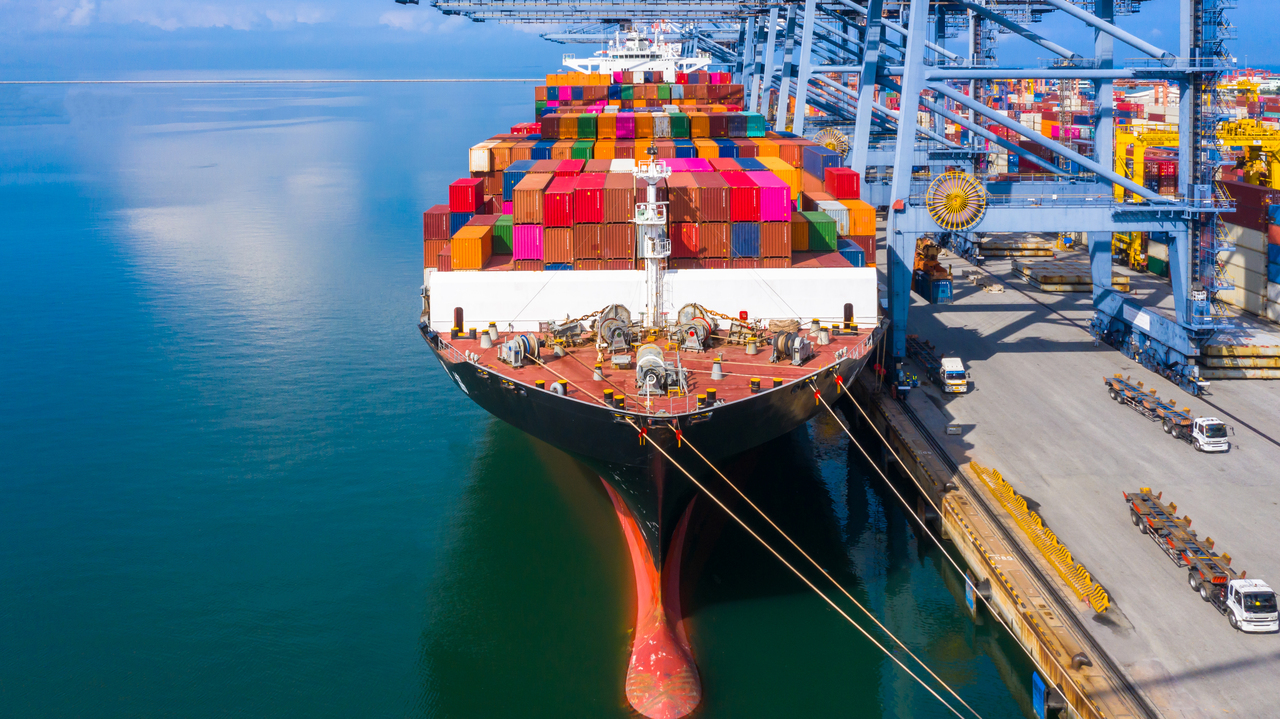 A logistics boat taking a while to dock