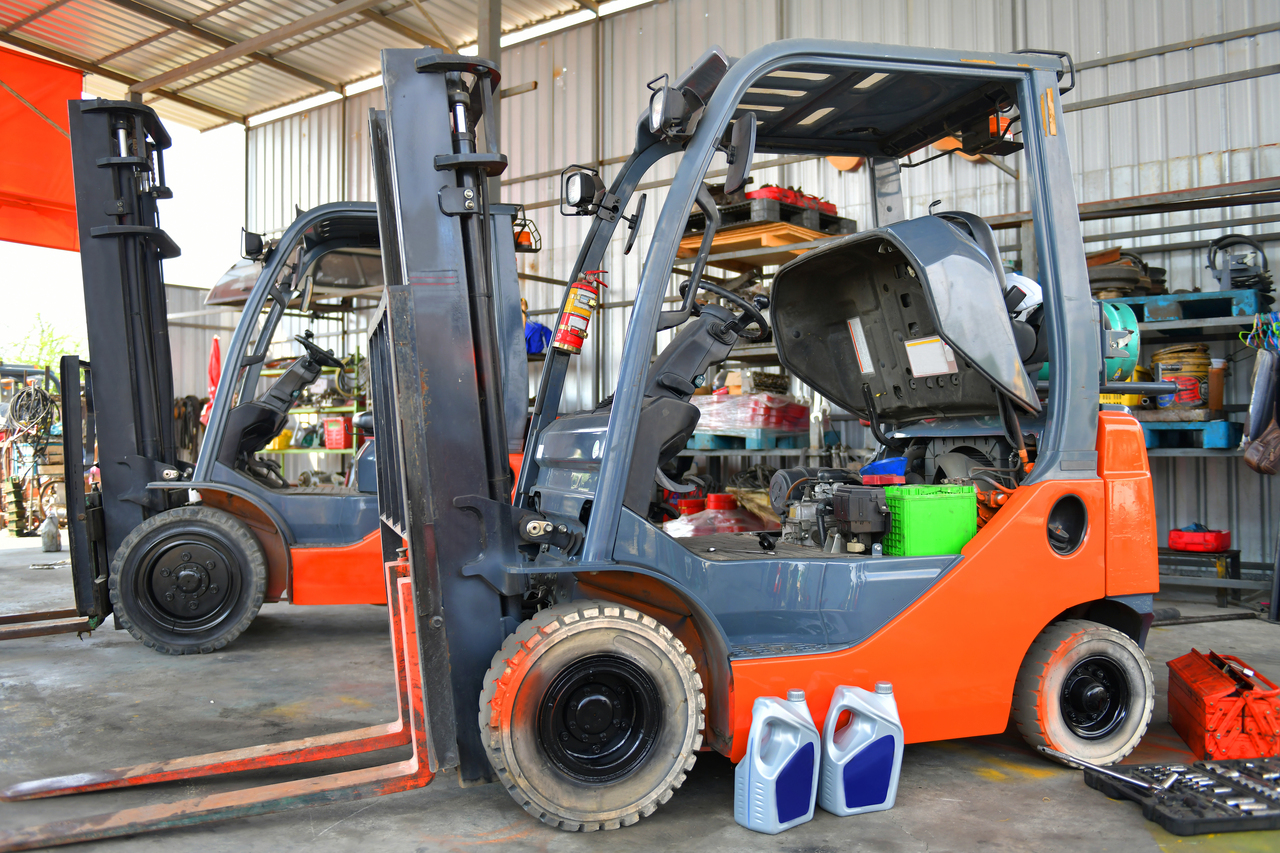Forklifts not in use