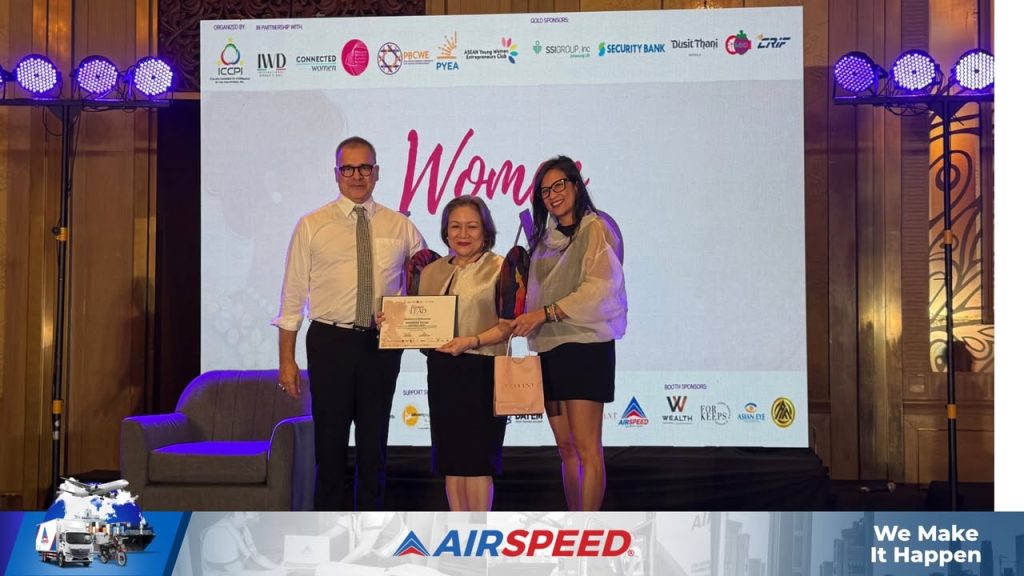 Airspeed Chairperson Rosemarie Rafael speaking on women's leadership in Philippine logistics