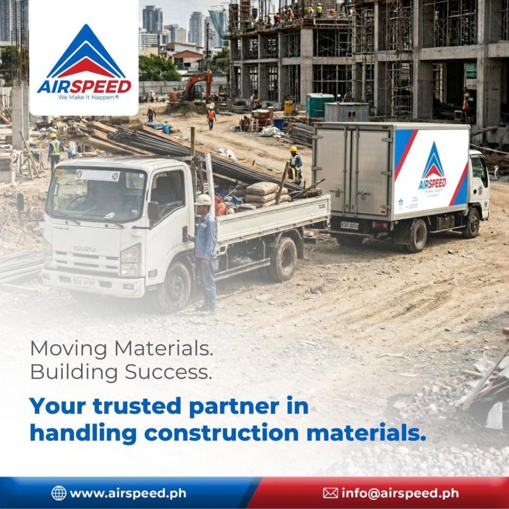 Airspeed transporting heavy machinery and construction materials to a project site in the Philippines